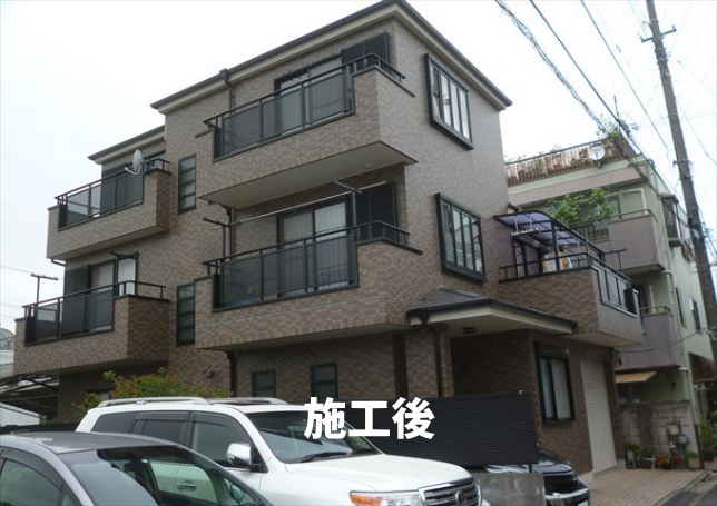 東京都葛飾区　屋根塗装、外壁塗装、防水工事　施工後